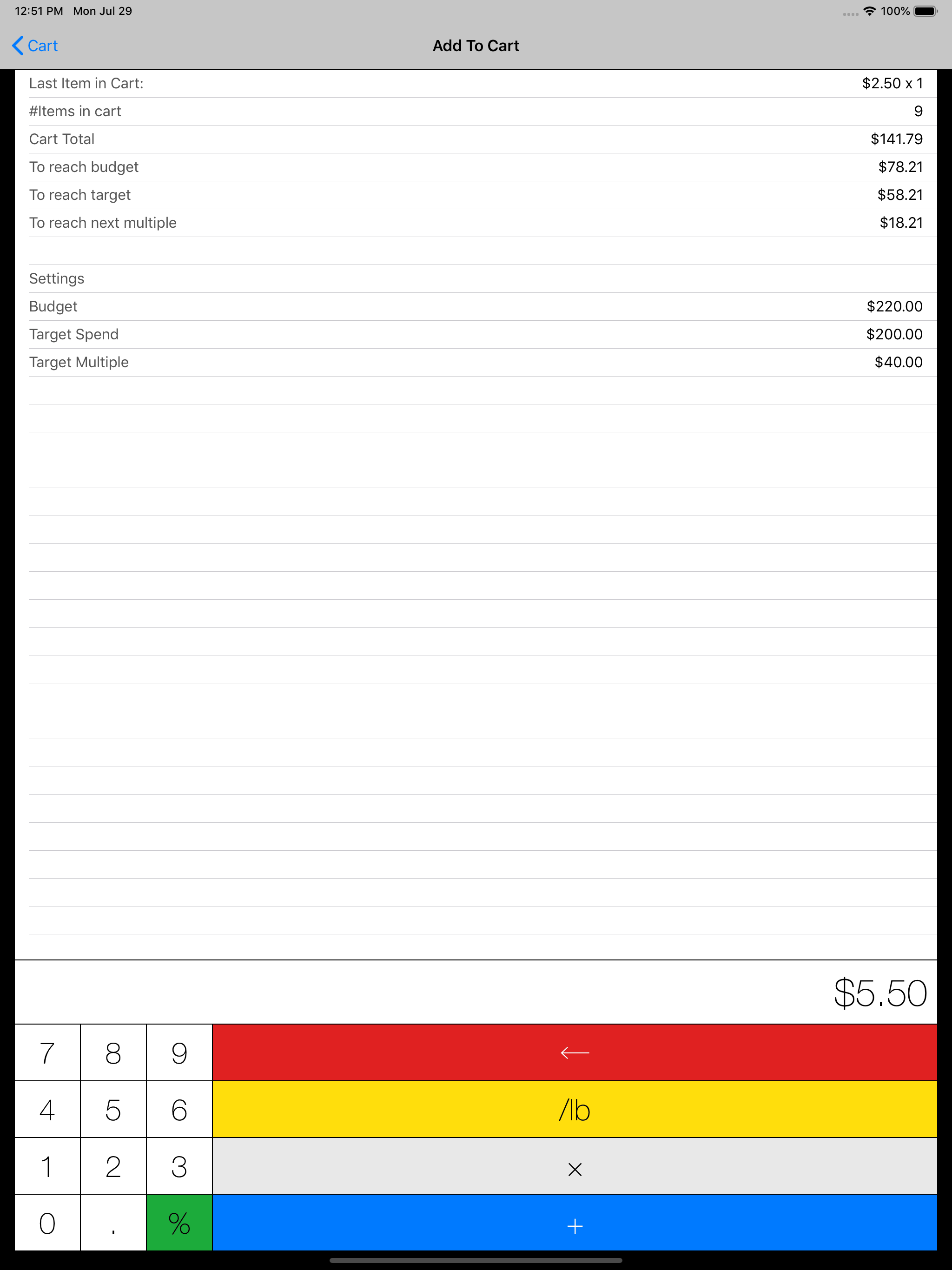 CartCalc - Shopping Calculator