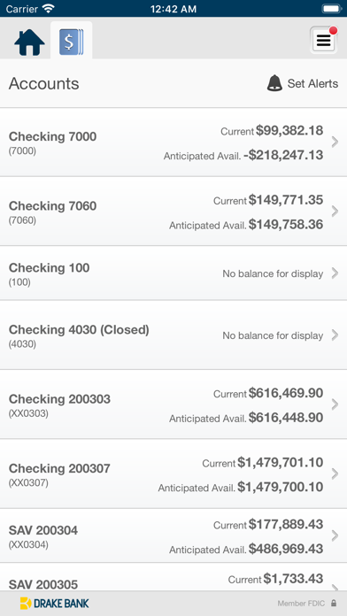 Drake Bank Business Banking Screenshot