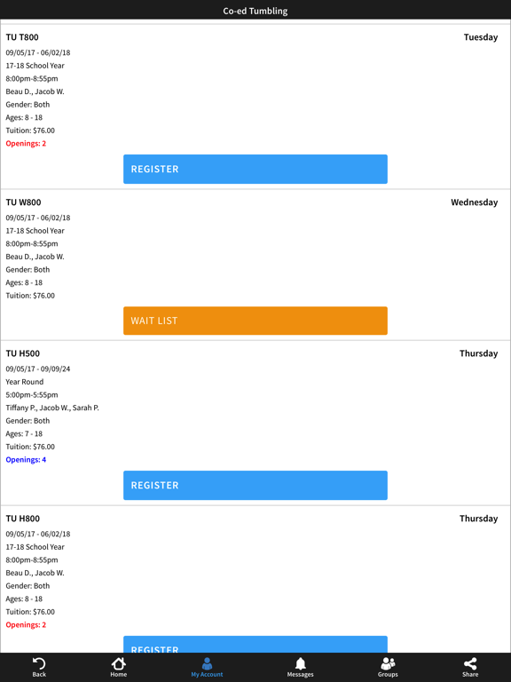 Salem Gymnastics & Swim iPad screenshot 4 - Lifestyle app