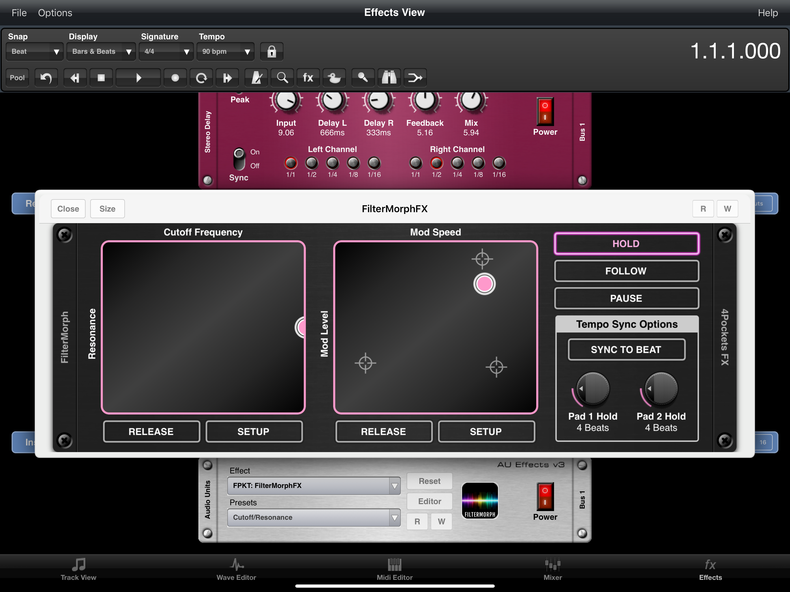 FilterMorph AUv3 Audio Plugin