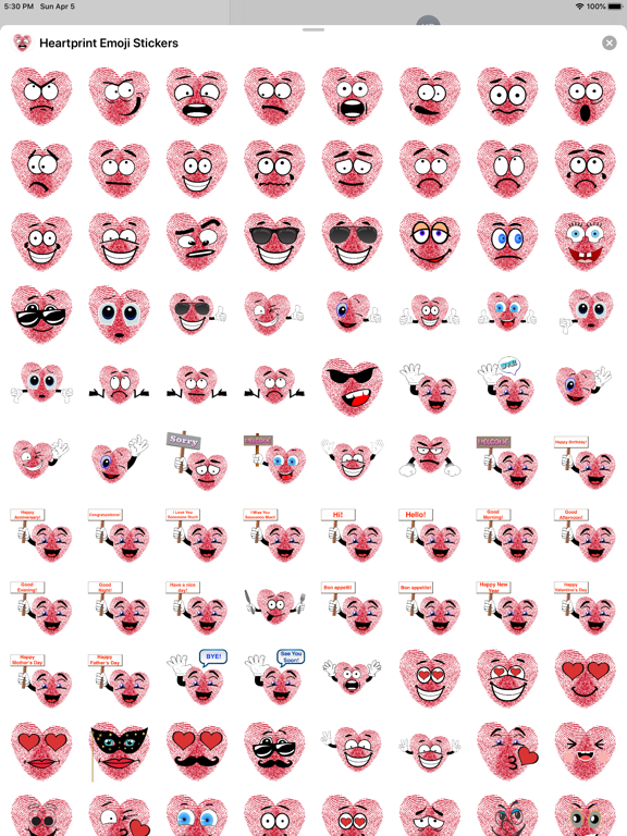Screenshot #5 pour Heartprint Emoji Stickers