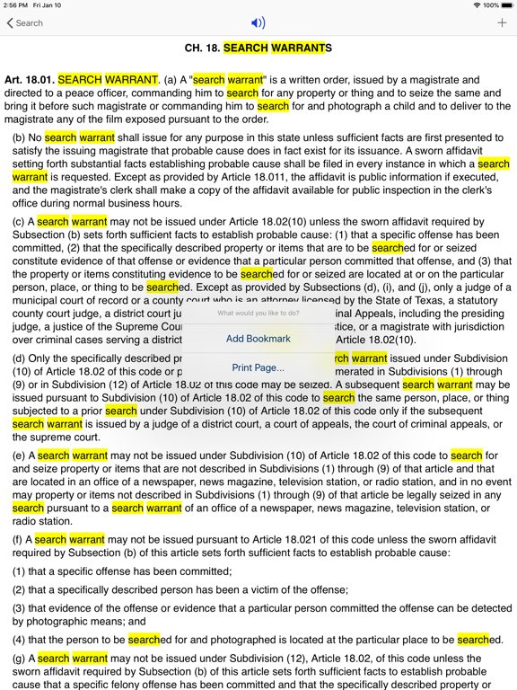 TX Code of Criminal Proc 2026 iPad screenshot 4 - Reference app