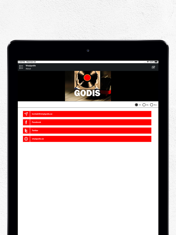 Vinylgodis Radio iPad screenshot