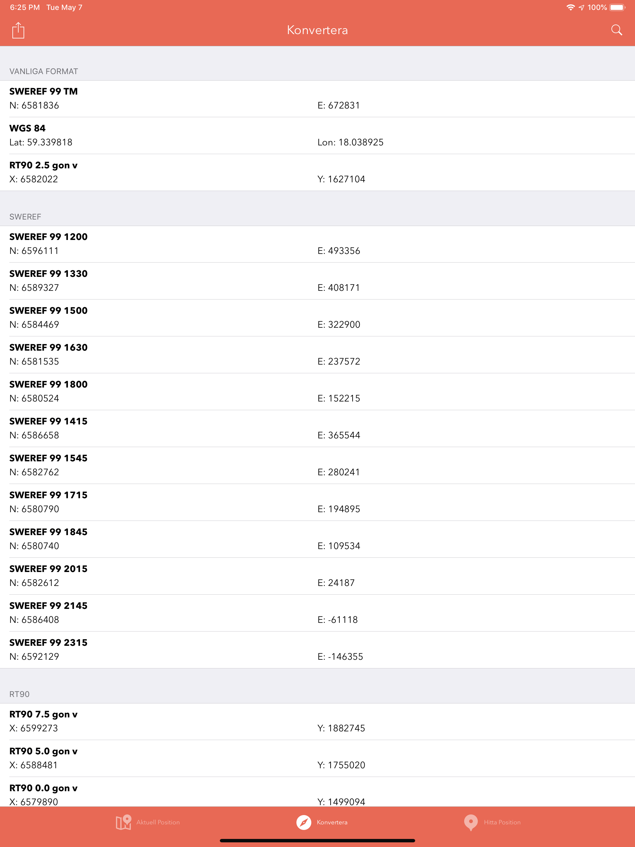 Koordinatomvandlare screenshot 10