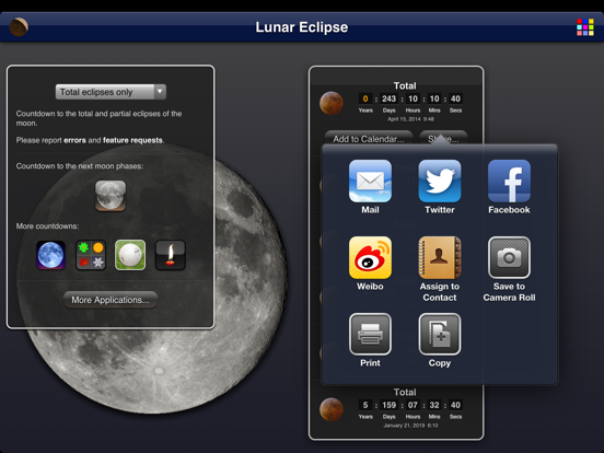 Lunar Eclipse iPad screenshot