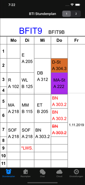 BTI Stundenplan