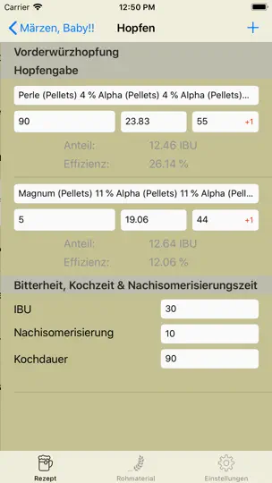 Screenshot von Brauhelfer 2 auf dem iPhone 5