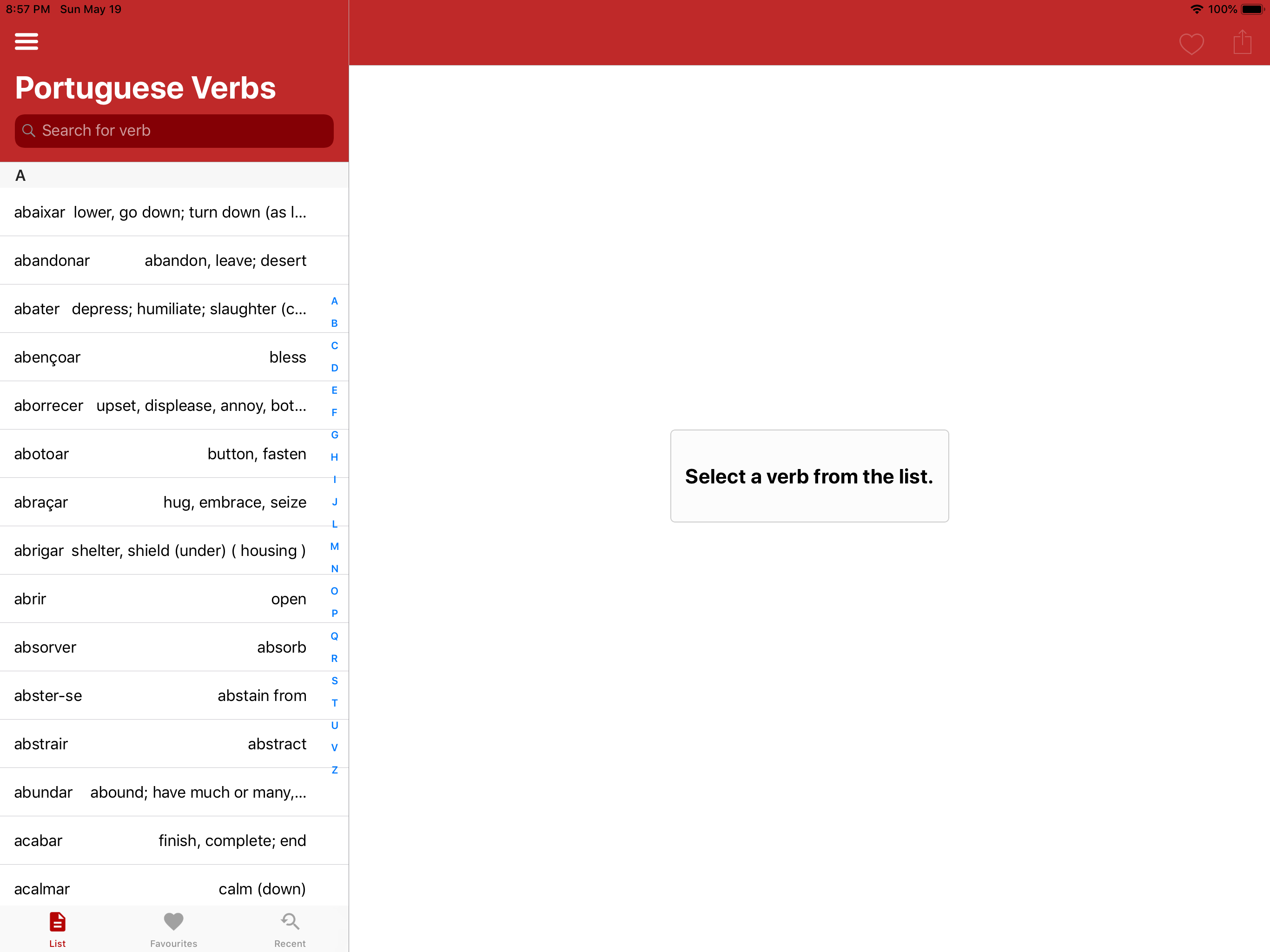 Portuguese Verb Conjugator
