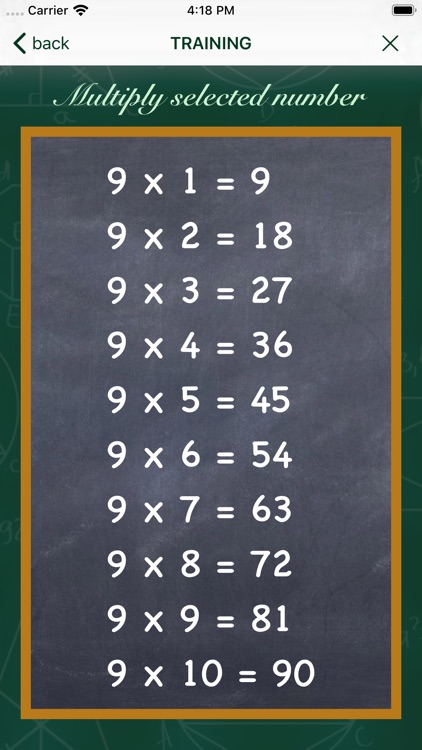 Simple multiplication training