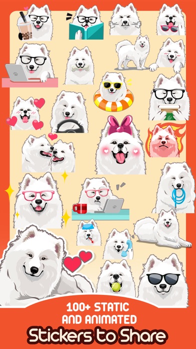 Samoyed Dog Emoji Sticker Pack Screenshot