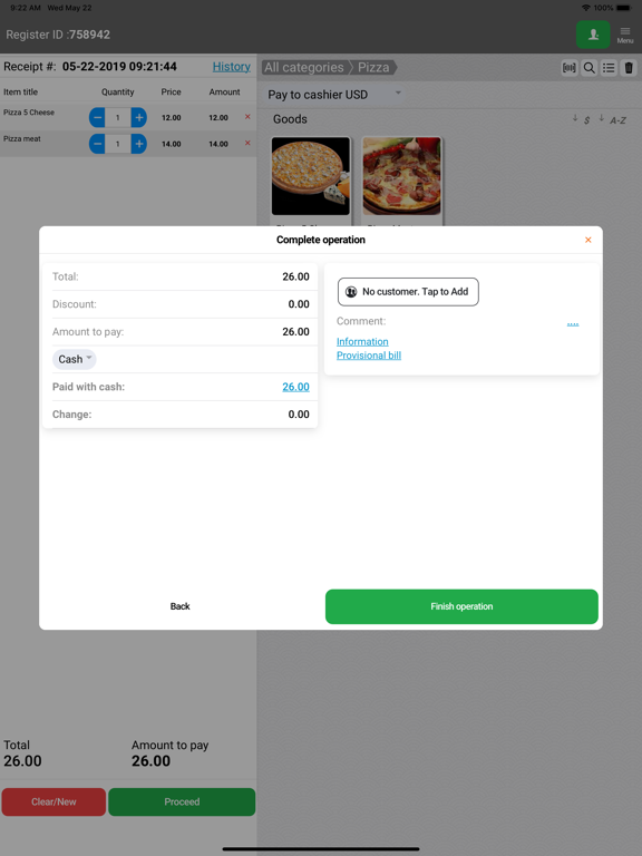 inCust Terminal iPad screenshot
