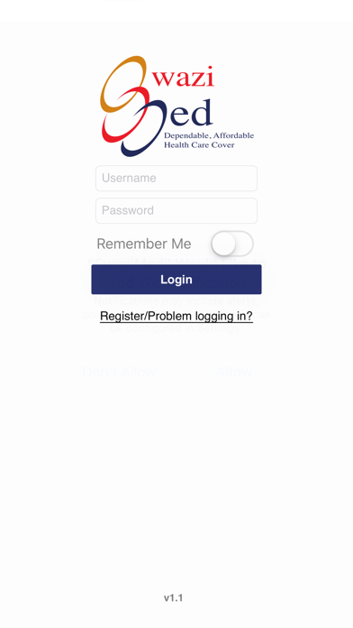 Screenshot #1 pour SwaziMed Member App