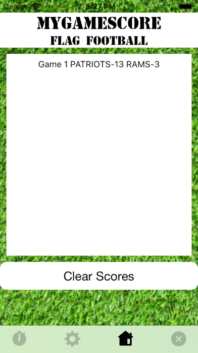 MyGameScore Flag Football Screenshot