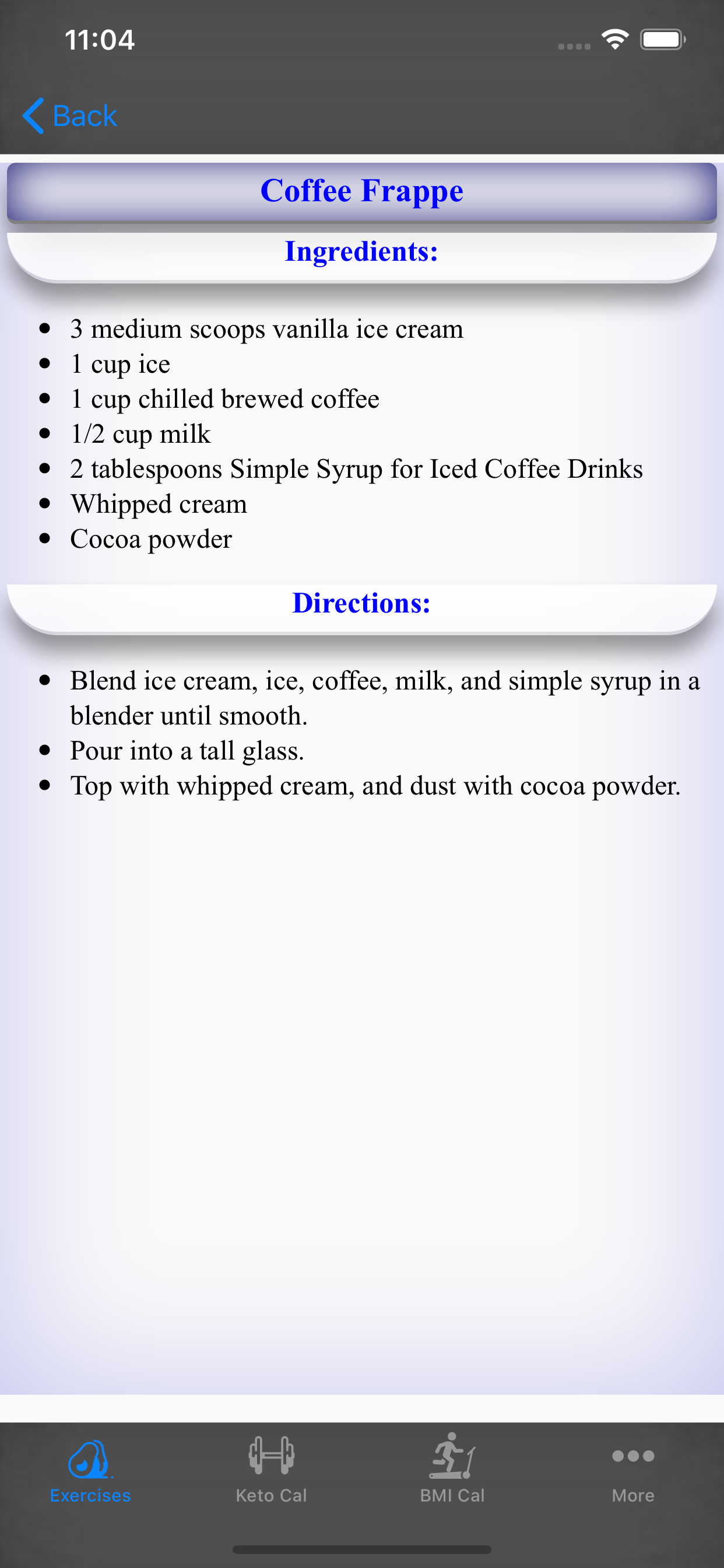 Coffee Recipes diet