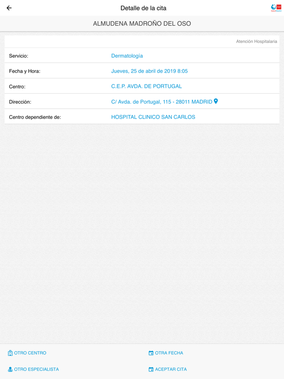 Cita Sanitaria Madrid iPad screenshot 6