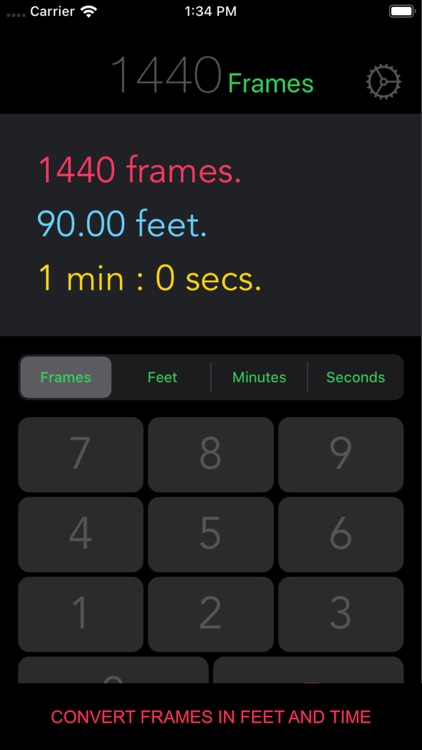 Frames Feet Time Converter