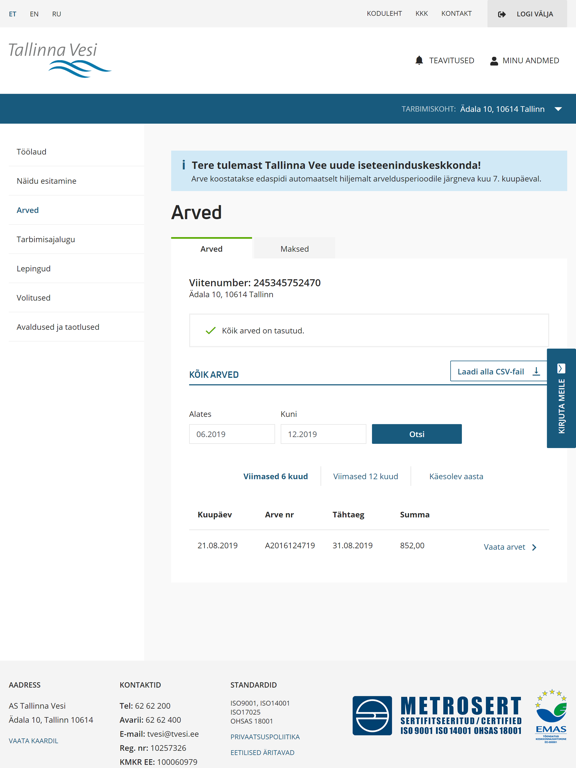 Screenshot #5 pour Tallinna Vesi iseteenindus