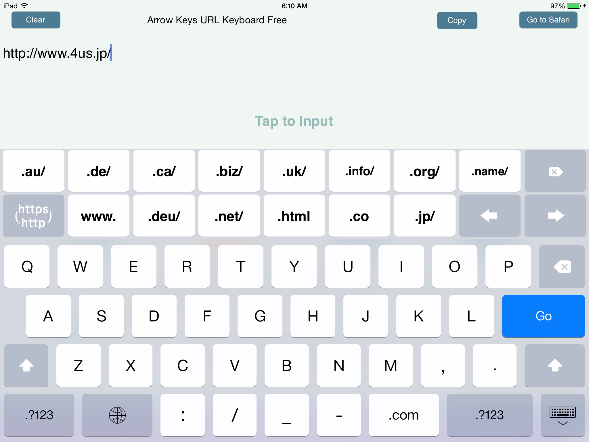 Arrow Keys URL Keyboard screenshot 2