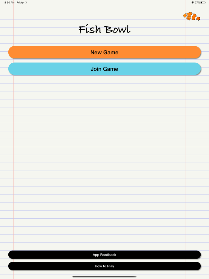 Fish Bowl - Group Game