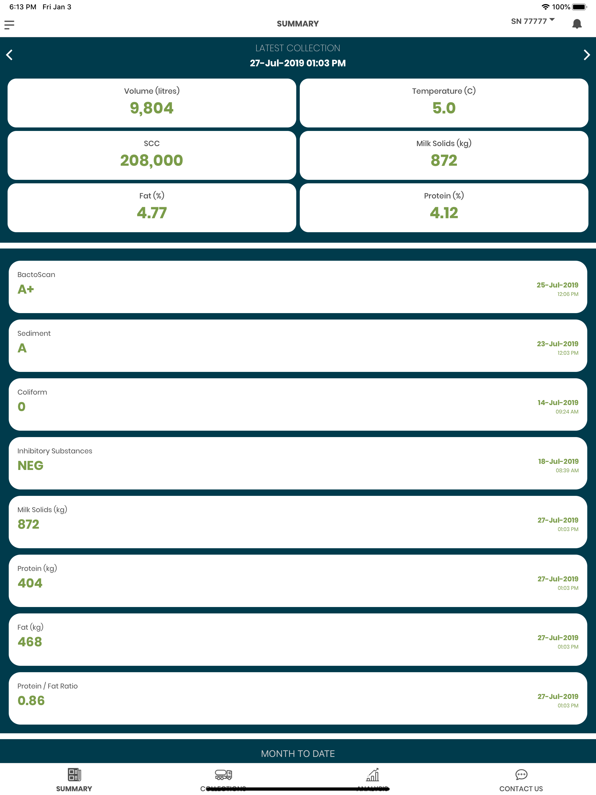 Oceania Milk Quality Analyser