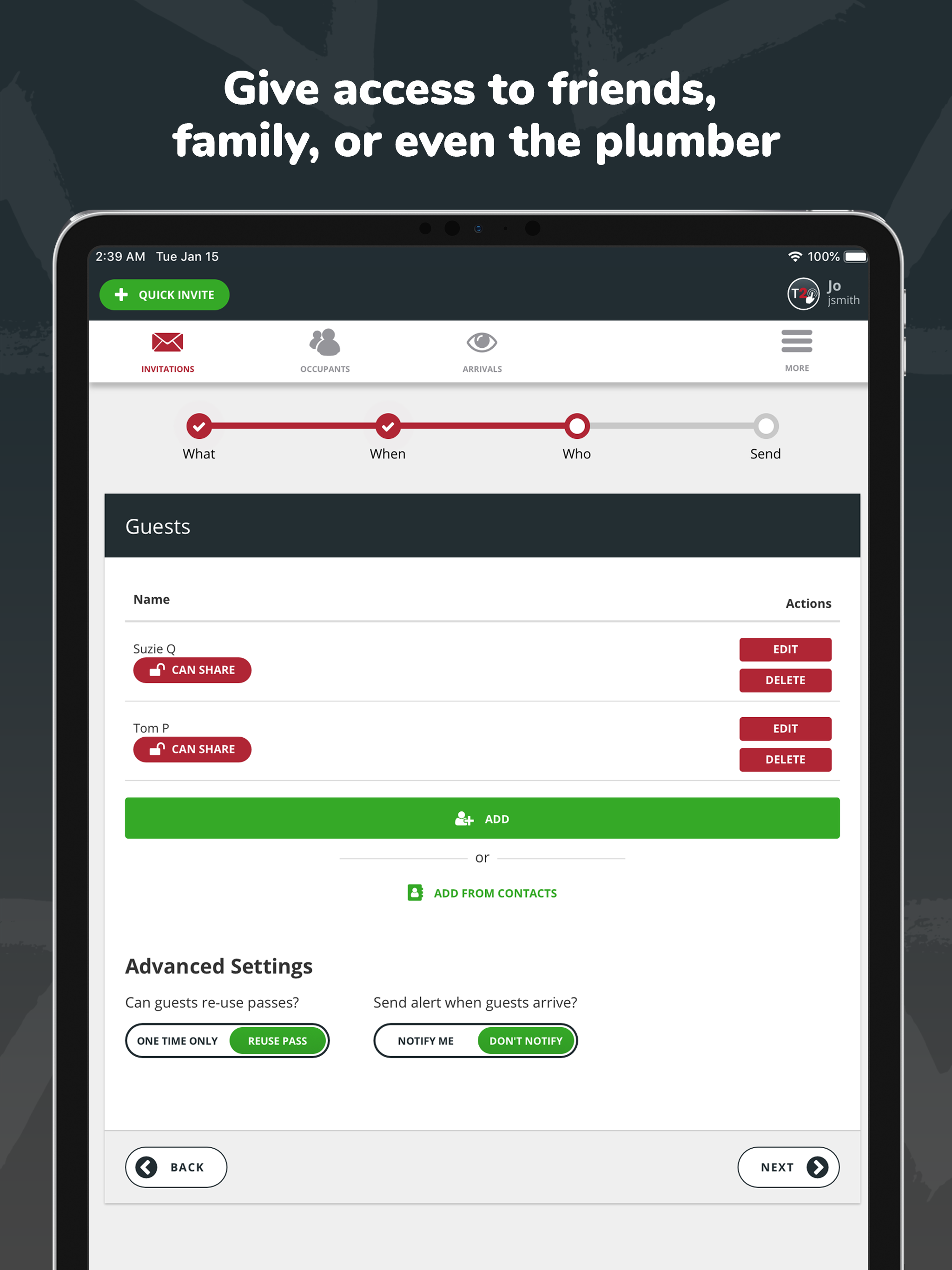 Tap2Open Dashboard