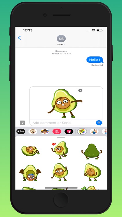 Funny Avocado Animated Sticker