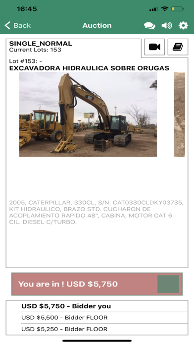 Lyon Mexico Bidding App Screenshot