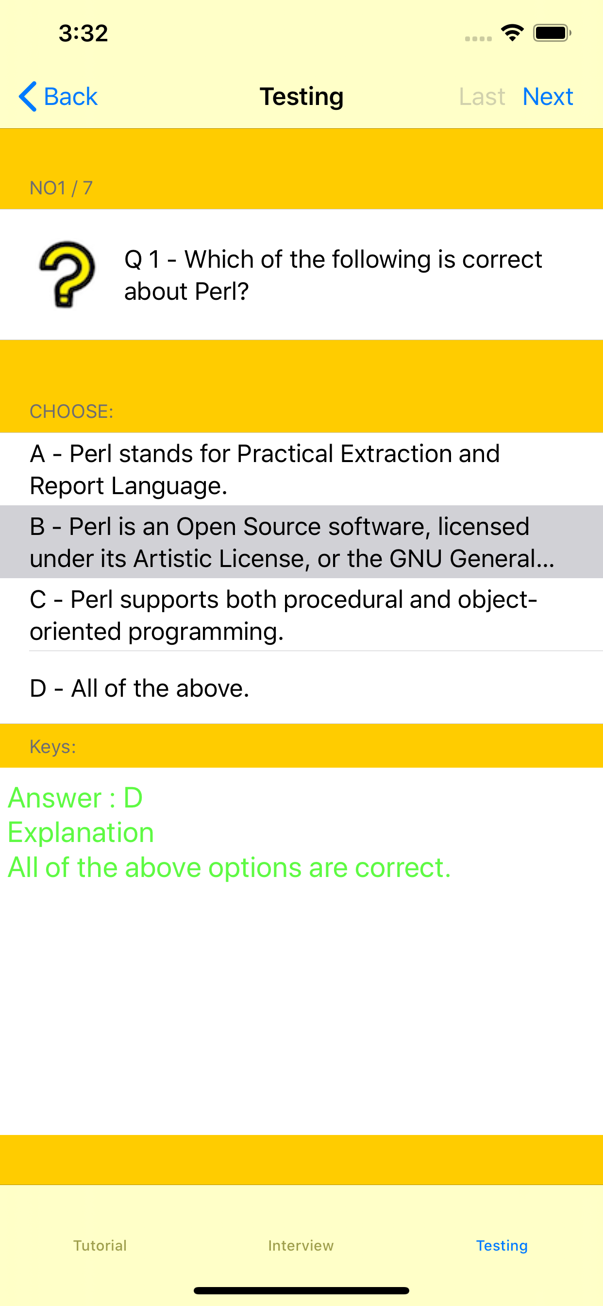 Tutorial of Perl screenshot 2