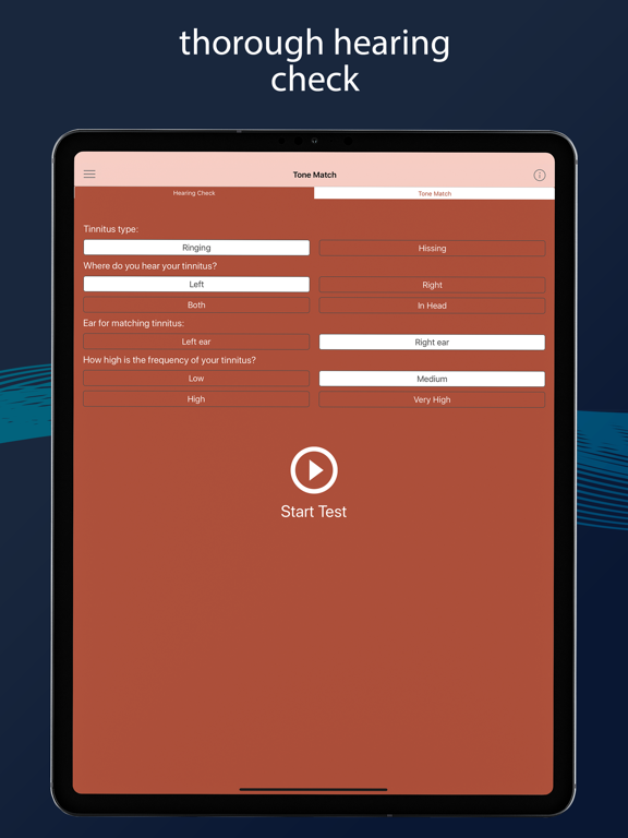 TinnitusPlay iPad screenshot 10 - Medical app