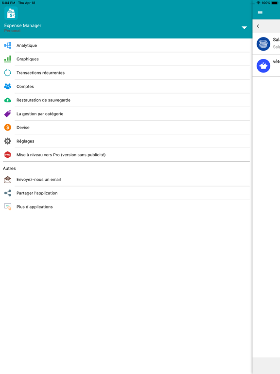 Screenshot #6 pour GSW Gestionnaire de dépenses