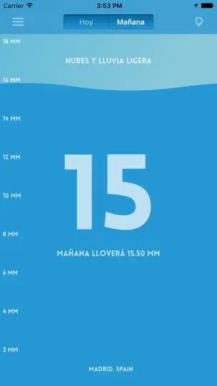 Captura de pantalla de Pluviómetro en iPhone 3