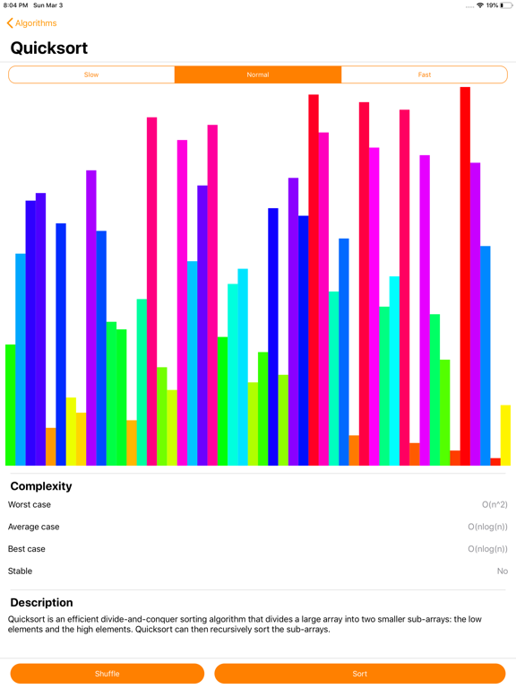 Screenshot #5 pour Sorting algorithms visualised