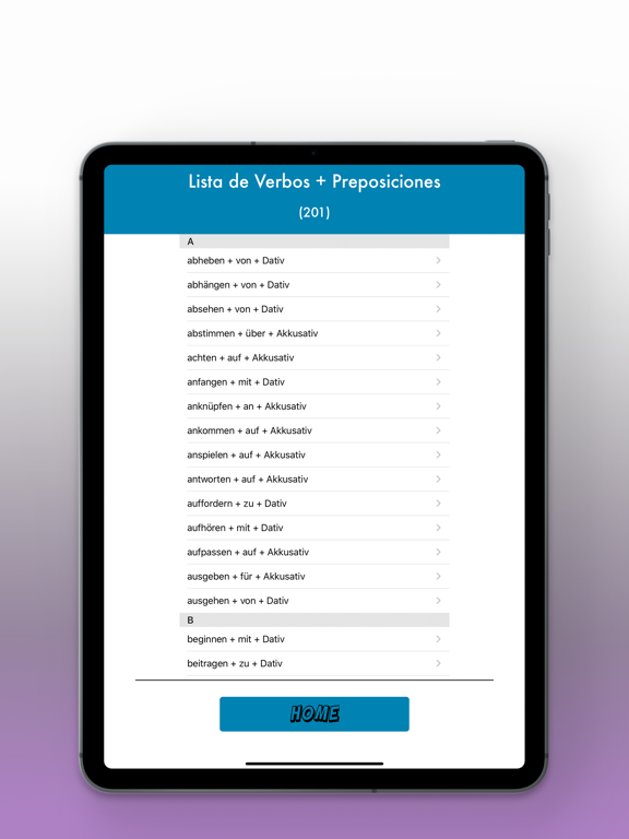 Verben mit Präpositionen Plus iPad screenshot 4 - Education app