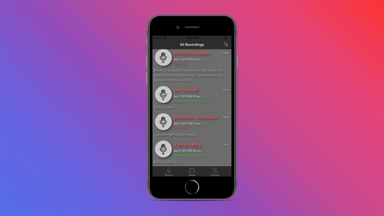 Voice Record with Auto Back-up