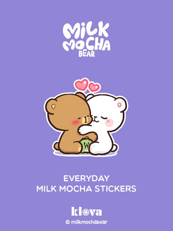 Everyday Milk Mocha Stickers iPad screenshot 1 - Stickers app