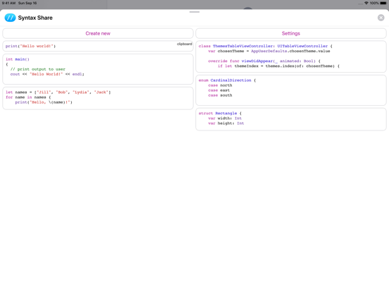 Syntax Share iPad screenshot 2 - Productivity app