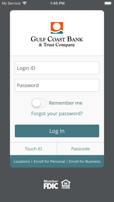 Gulf Coast Bank Digital Screenshot