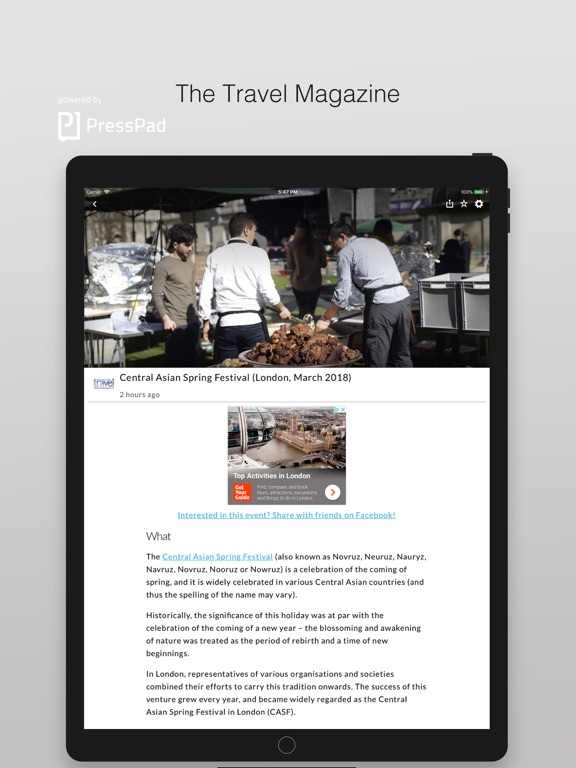 The Travel Magazine iPad screenshot 2 - Travel app