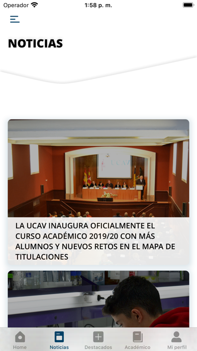 Universidad Católica de Ávila Screenshot