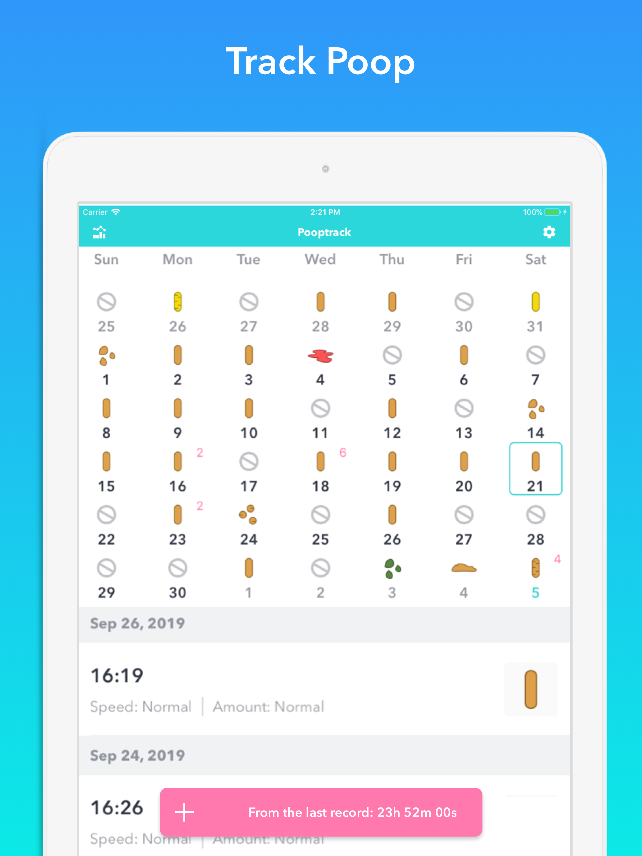 PCal - Poop Tracker,Calendar