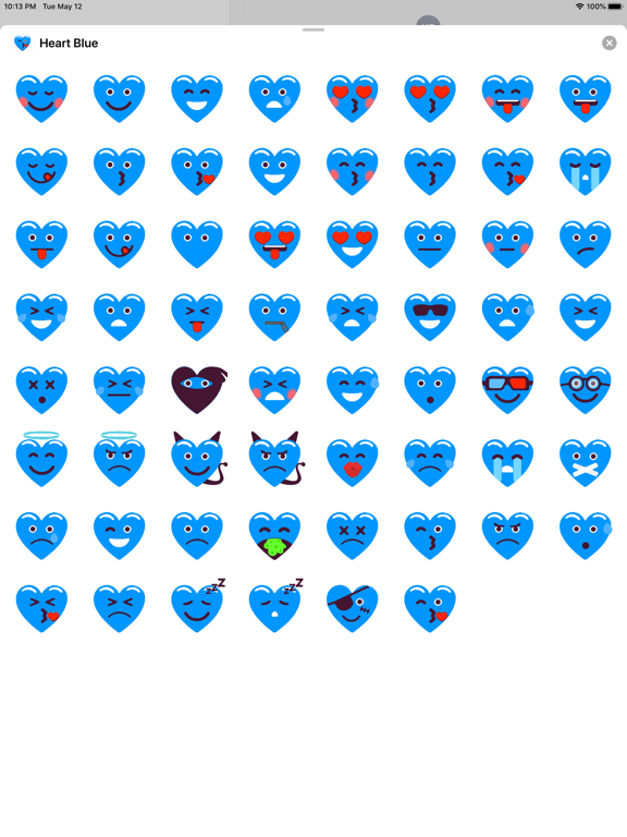 Screenshot #4 pour Heart Blue Love Emoji Stickers