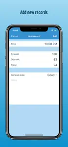 BP diary (self-monitoring) screenshot #2 for iPhone