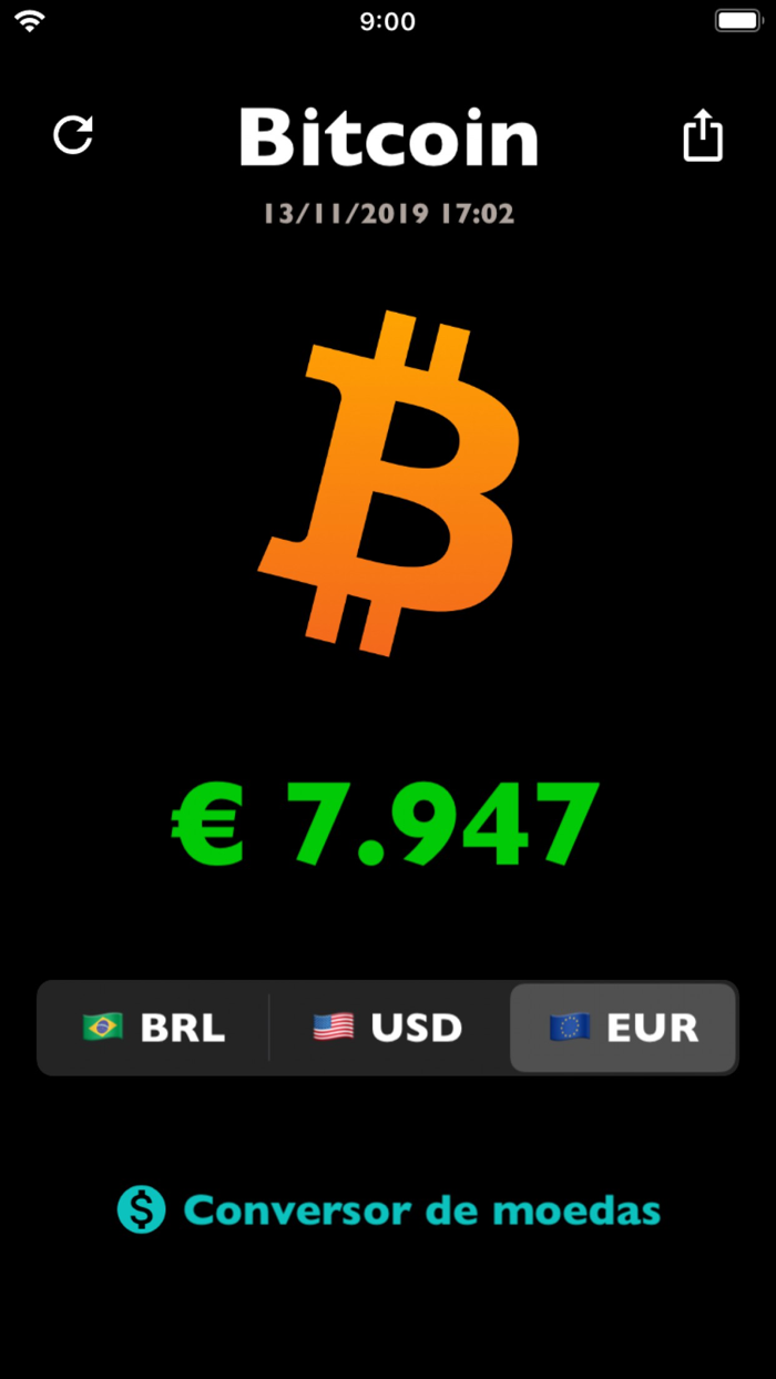 Preço Bitcoin price BTC rate