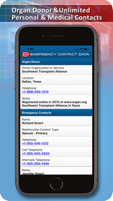 Emergency Contact Data screenshot