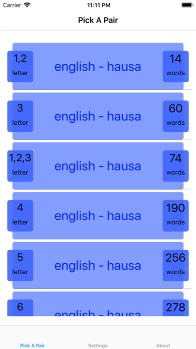 PickAPair Hausa - English Screenshot
