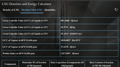 Screenshot #3 pour LNG Densities and Energy calc