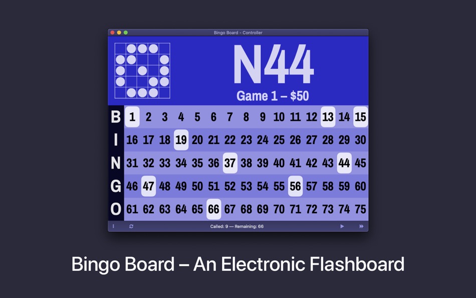 #1. Bingo Board Flashboard (macOS) 由: Daniel Radtke