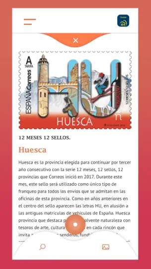 Captura de pantalla de Sellos RA Correos en iPhone 4