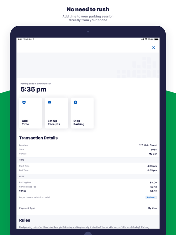 AHS Parking iPad screenshot 4 - Travel app