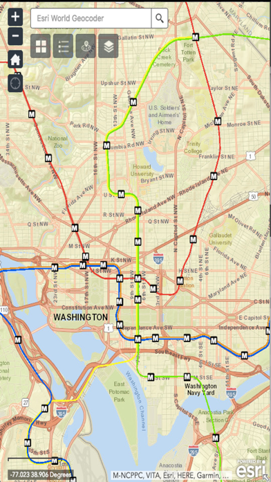 Washington DC Metro Map Screenshot